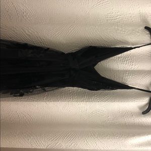 Black formal mesh floral dress